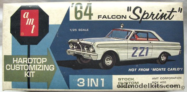 AMT 1/25 1964 Ford Falcon Sprint 2 Door Hardtop 3 in 1 - Stock / Custom / Rally, 5124-150 plastic model kit